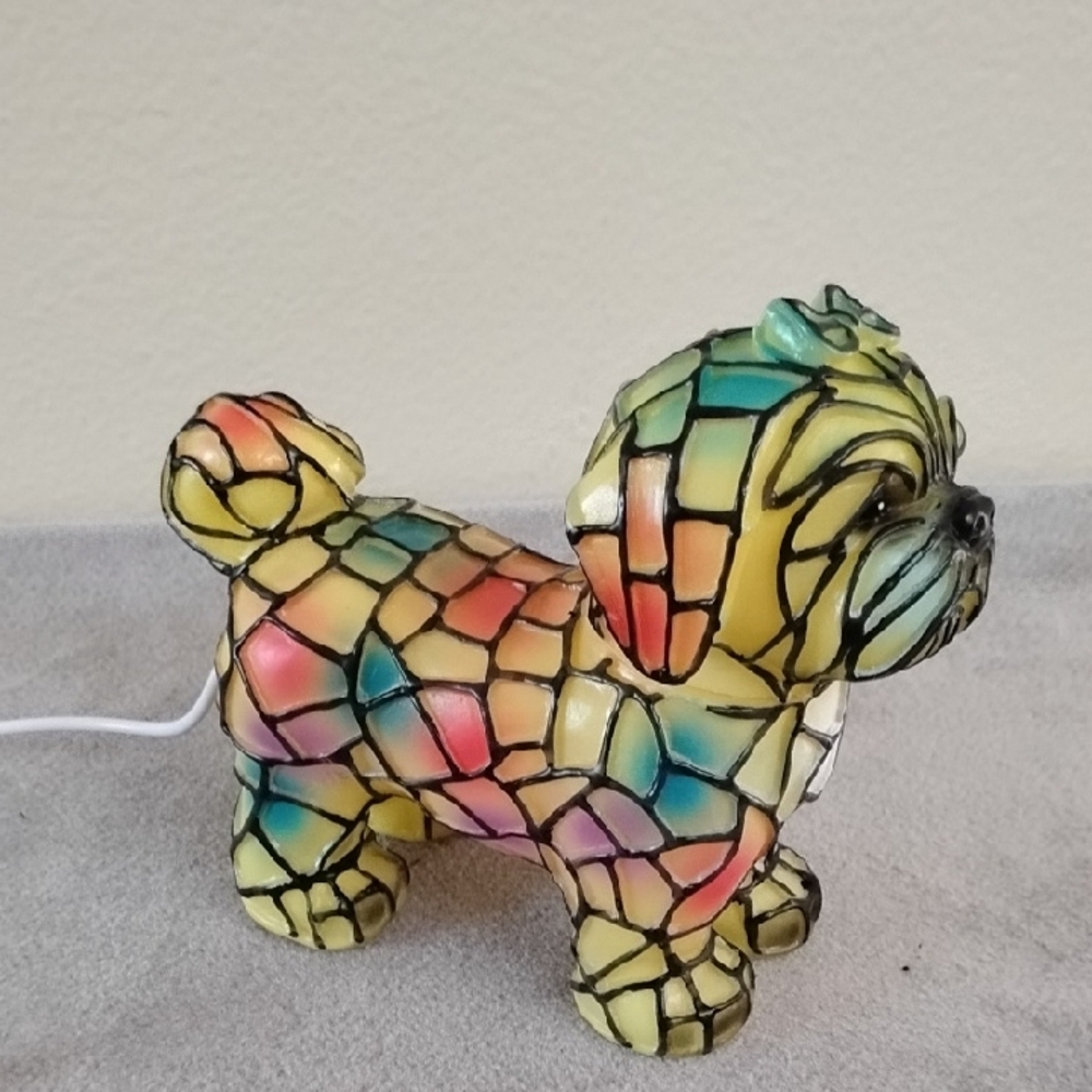 NWT USB Stained Glass Dog Lantern - Picture 4 of 9